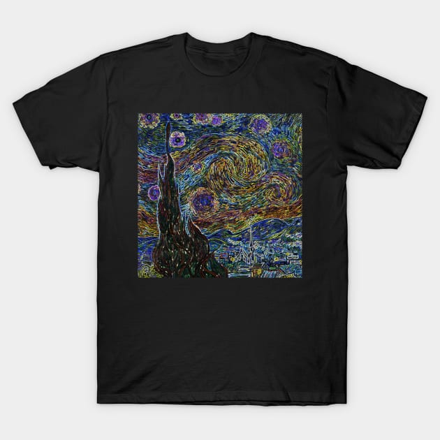 Starry Night Vincent Van Gogh Modern Art T-Shirt by 4Craig